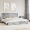 vidaXL Letto con Contenitore con testiera Grigio cemento 200 x 200 cm