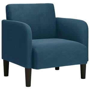 vidaXL Divano Sedia con Braccioli Blu 54 cm in Velluto