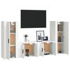vidaXL Set di Mobili Porta TV 4 pz Bianco in Legno Multistrato
