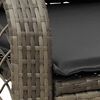 vidaXL Sedia a Dondolo da Giardino con Cuscini in Polyrattan Grigio