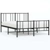 vidaXL Giroletto con Testiera e Pediera Metallo Nero 120x200 cm