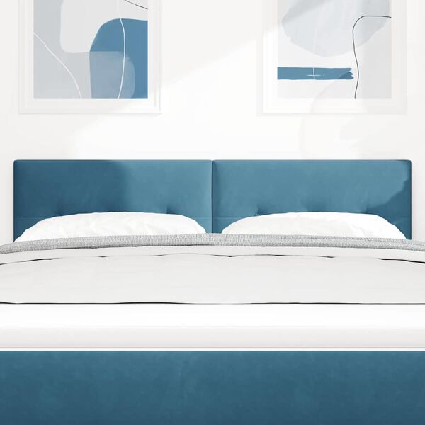 vidaXL Testiera LED con luci a strisce a LED Blu 144 cm Poliestere