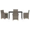 vidaXL Set da Pranzo per Giardino 5 pcs Grigio polyrattan