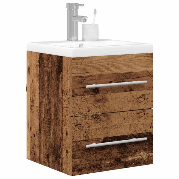 vidaXL Armadio per Lavabo da Bagno Legno vecchio 41 x 38,5 x 48 cm