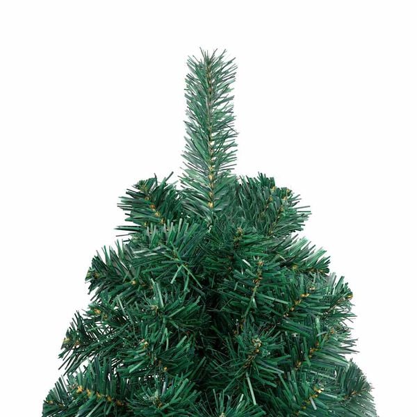 vidaXL Albero di Natale a Metà Preilluminato con Palline Verde 180 cm