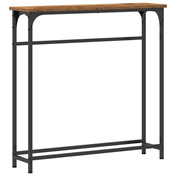 vidaXL Tavolo consolle con lo scaffale Legno vecchio 75 x 19,5 x 75 cm