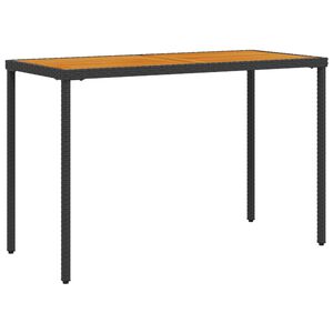 vidaXL Tavolo Giardino Piano Legno Acacia Nero 115x54x74cm Polyrattan