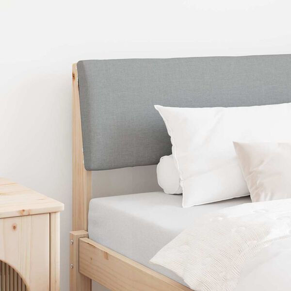 vidaXL Testiera imbottita Grigio chiaro 100 cm Pino massello