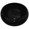 vidaXL Lavandino Tondo in Ceramica Nero 40 x 15 cm