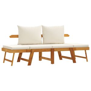 vidaXL Panca da Giardino con Cuscini 2-in-1 in Legno di Acacia