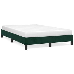 vidaXL Giroletto senza Materasso Verde Scuro 120x190 cm Velluto