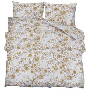 vidaXL Set Copripiumino Bianco e Marrone 220x240 cm in Cotone