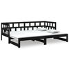vidaXL Dormeuse Estraibile Nera in Legno Massello di Pino 2x(90x190)cm