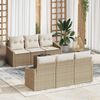 vidaXL Set di divani con cuscino 7 pcs Beige e Crema polyrattan