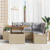 vidaXL Set Divano da Giardino 5 pcs Beige Poly Rattan