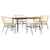 vidaXL Set da Pranzo da Giardino 5pz Polyrattan Vetro