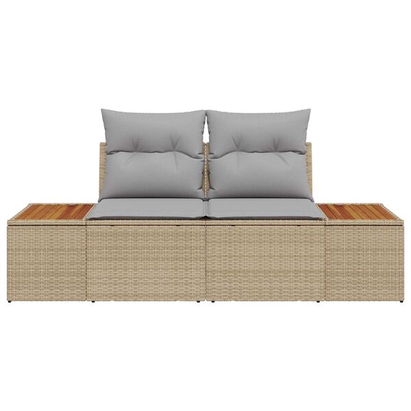 vidaXL Divano da giardino Beige 184 x 62 x 85cm polyrattan