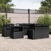 vidaXL Set Divani da Giardino 9 pz con Cuscini Nero in Polyrattan