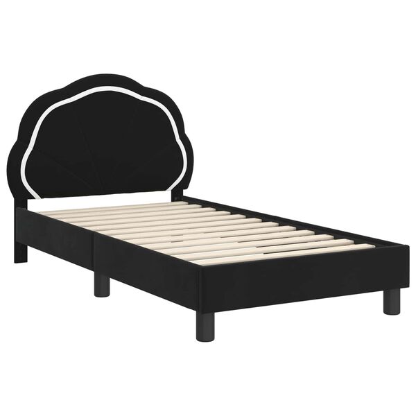 vidaXL Struttura letto bambini con testata Nero 80 x 160 cm Velluto