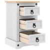 vidaXL Comodino con cassetto Bianco 35 x 32,5 x 58 cm Pino massello