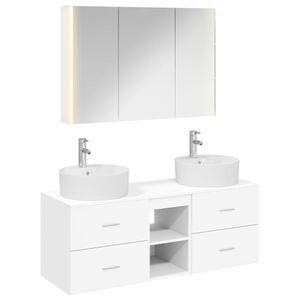 vidaXL Set di mobili per il bagno 4 pz Bianco