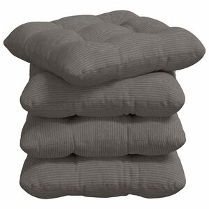 vidaXL Cuscini per Seduta 4 pz Tessuto in Cords Grigio Chiaro
