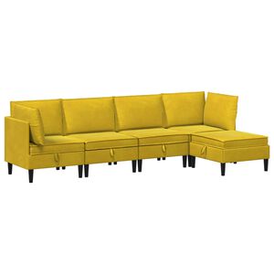 vidaXL Set di mobili per il soggiorno 5 pz Giallo Velluto