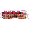 vidaXL Pouf Modulare a 4 Posti in Tessuto Patchwork