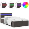 vidaXL Giroletto con Contenitore e LED Grigio Scuro Tessuto 100x200 cm