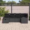 vidaXL Set Divano da Giardino con cuscino 6 pcs Nero Poly Rattan