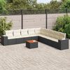 vidaXL Set Divani da Giardino 10pz con Cuscini in Polyrattan Nero