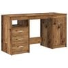 vidaXL Scrivania con armadietto Legno Antico in Legno Multistrato