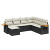 vidaXL Set Divani da Giardino con Cuscini 7pz Nero Polyrattan