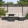 vidaXL Set Divano da Giardino con archiviazione 6 pcs Nero Poly Rattan