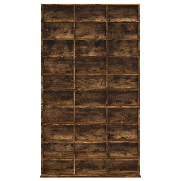 vidaXL Mobile Porta CD Rovere Fumo 102x23x177,5 cm Legno Multistrato