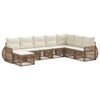 vidaXL Set Divano da Giardino 8 pcs Beige e Bianco Crema polyrattan