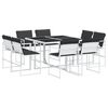 vidaXL Set da Pranzo da Giardino 9 pz con Cuscini Bianco in Textilene