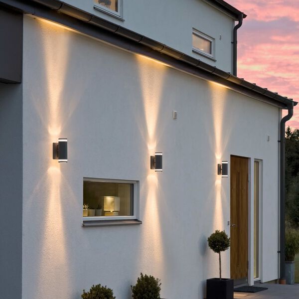 KONSTSMIDE Lampada da Parete Modena Doppia Nero Opaco