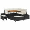 vidaXL Set Divano da Giardino 8 pz Nero polyrattan