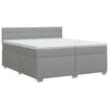 vidaXL Letto box spring con materasso Grigio Chiaro 200 x 200 cm