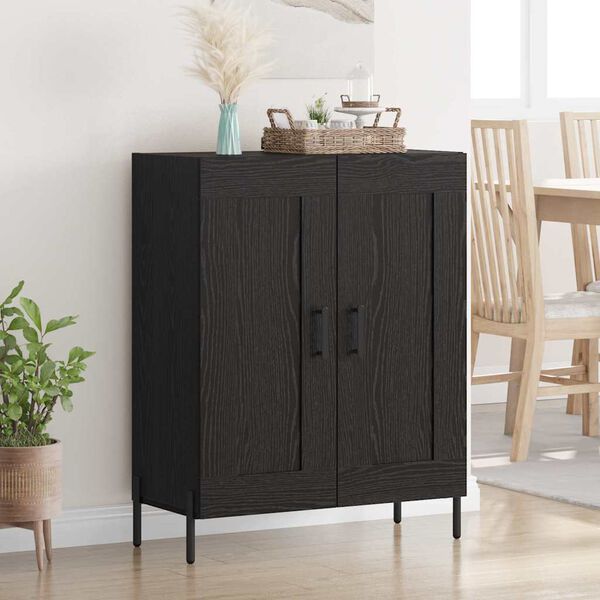 vidaXL Credenza Rovere Nero 69,5 x 34 x 90 cm