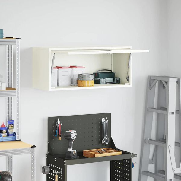 vidaXL Armadio a muro per garage Bianco 80 x 33 x 35 cm