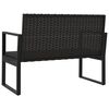 vidaXL Set Divani da Giardino 4 pz con Cuscini Nero in Polyrattan