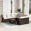 vidaXL Set di divani con cuscino 9 pcs Marrone e Crema polyrattan