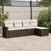 vidaXL Set Divano da Giardino 5 pz con Cuscini Marrone in Polyrattan