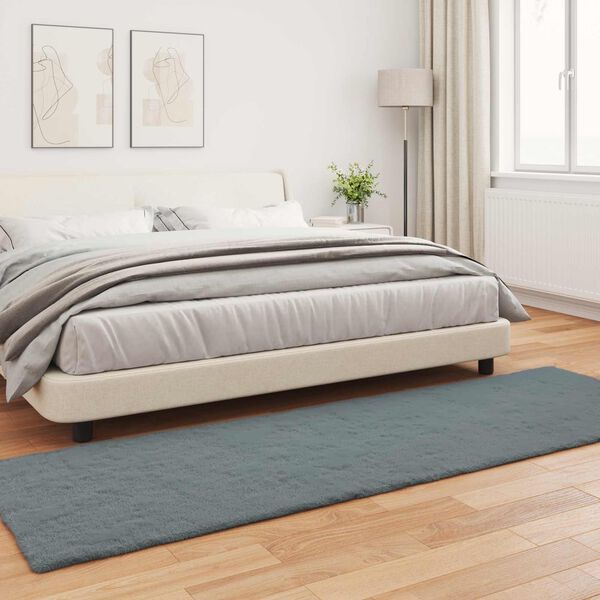 vidaXL Tappeto in Pelliccia Sintetica di Coniglio Olite Antracite