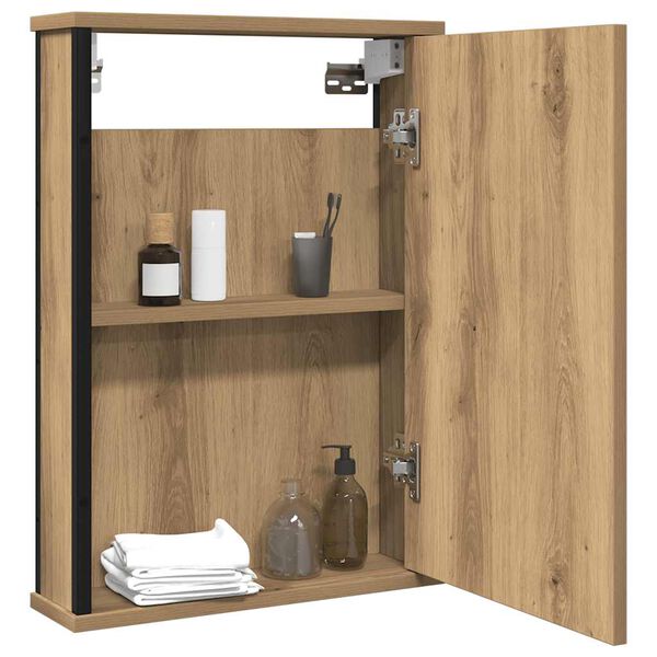 vidaXL Mobile Bagno Specchio Rovere Artigianale 42x12x60 cm Truciolato
