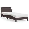vidaXL Letto con Materasso Dover Marrone Scuro 80x200 cm in Tessuto