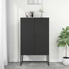 vidaXL Credenza Alta Nera 80x35x135 cm in Acciaio