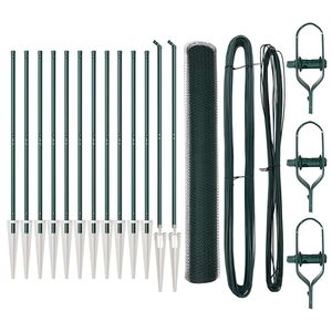vidaXL Palo della recinzione Verde 25 x 1 m (25 mm rete) Acciaio